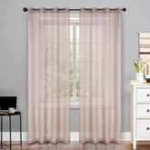 Jackson Striped Sheer Window Curtain Panels, Set of 2